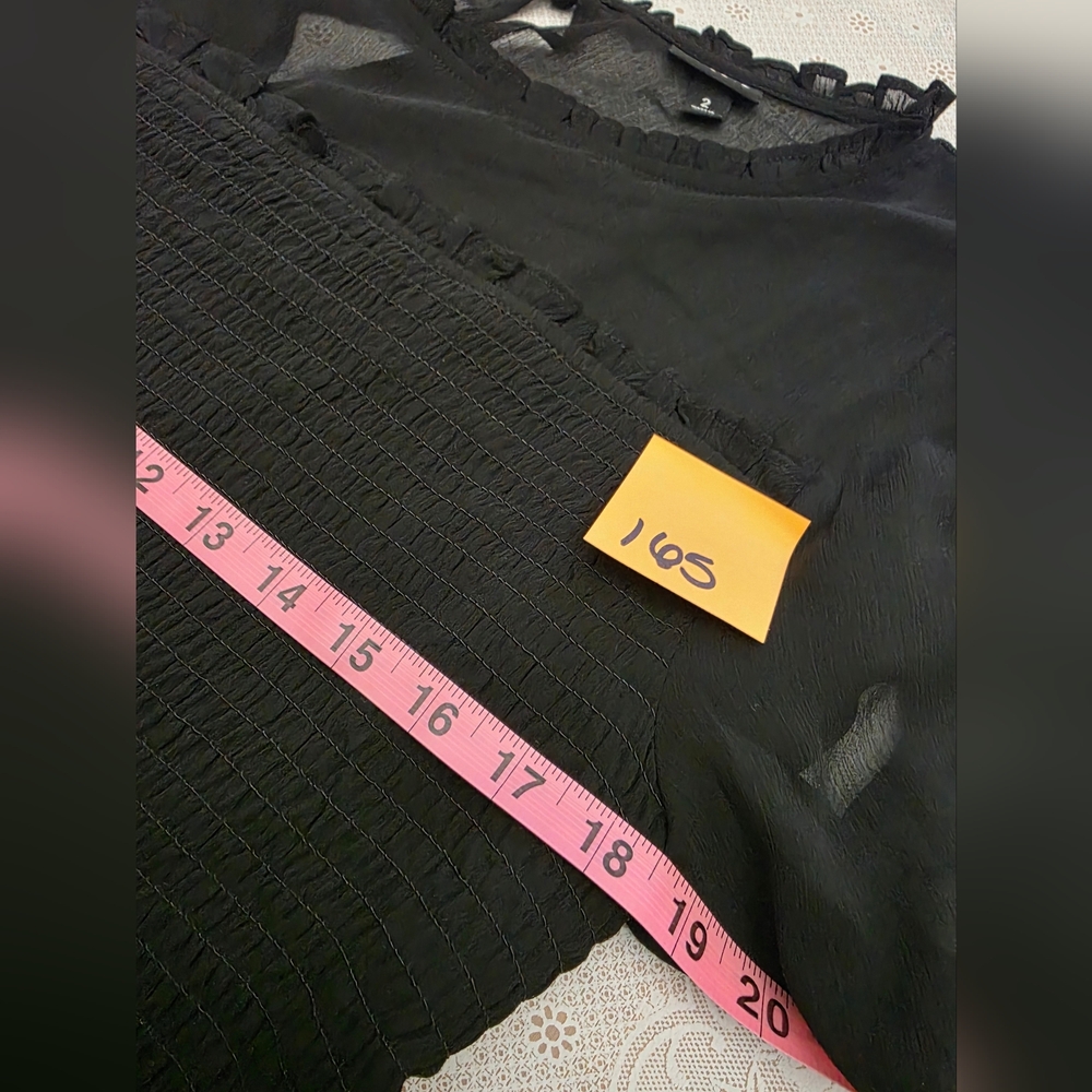 Torrid Black Sheer Ruffle Top - Picture 7 of 8